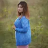 Women's Elegant Blue Knit Cardigan - Image 2