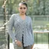 Women's Light Grey Knit Cardigan