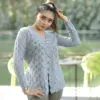 Women's Light Grey Knit Cardigan - Image 3