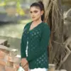 Women's Stylish Green Knit Cardigan