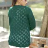 Women's Stylish Green Knit Cardigan - Image 3