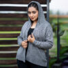 Women’s Maroon Hooded Knit Sweater - Image 4