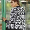 Women’s Black & White Printed Knit Cardigan - Image 4