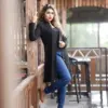Women’s Long Black Knit Cardigan - Image 2