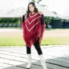 Women's Premium Maroon Chevron Poncho - Image 5