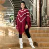 Women's Premium Maroon Chevron Poncho - Image 6