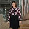 Floral Grace Winter Cardigan - Image 2
