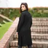 Elegant Black Long Knit Cardigan for Women - Image 3