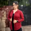 Elegant Maroon Knit Cardigan for Women - Image 4