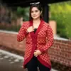 Stylish Maroon Knit Blazer for Women - Image 2