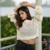 Stylish Off-White Crochet Knit Top for Women - Image 5