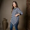 Women’s Striped Knit Poncho - Image 4