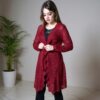 Women’s Premium Long Maroon Knit Cardigan - Image 5