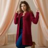 Maroon Long Knit Cardigan - Image 4