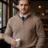 Premium Cable Knit Half-Zip Sweater for Men - Image 6